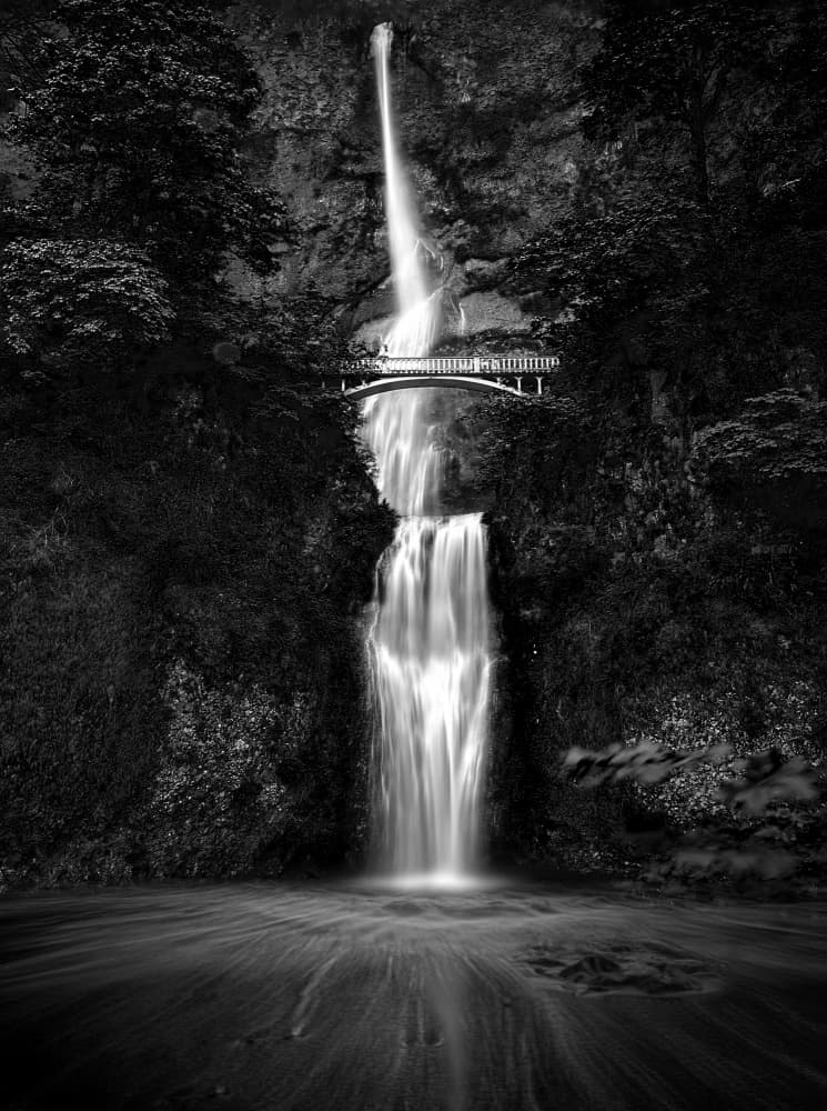 Majestic Falls Bridge by Jiahong Zeng — canvas wall art