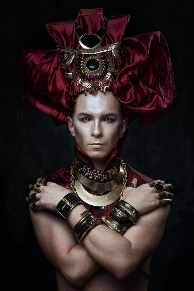 Regal Red Headdress by Constantin Shestopalov — canvas wall art