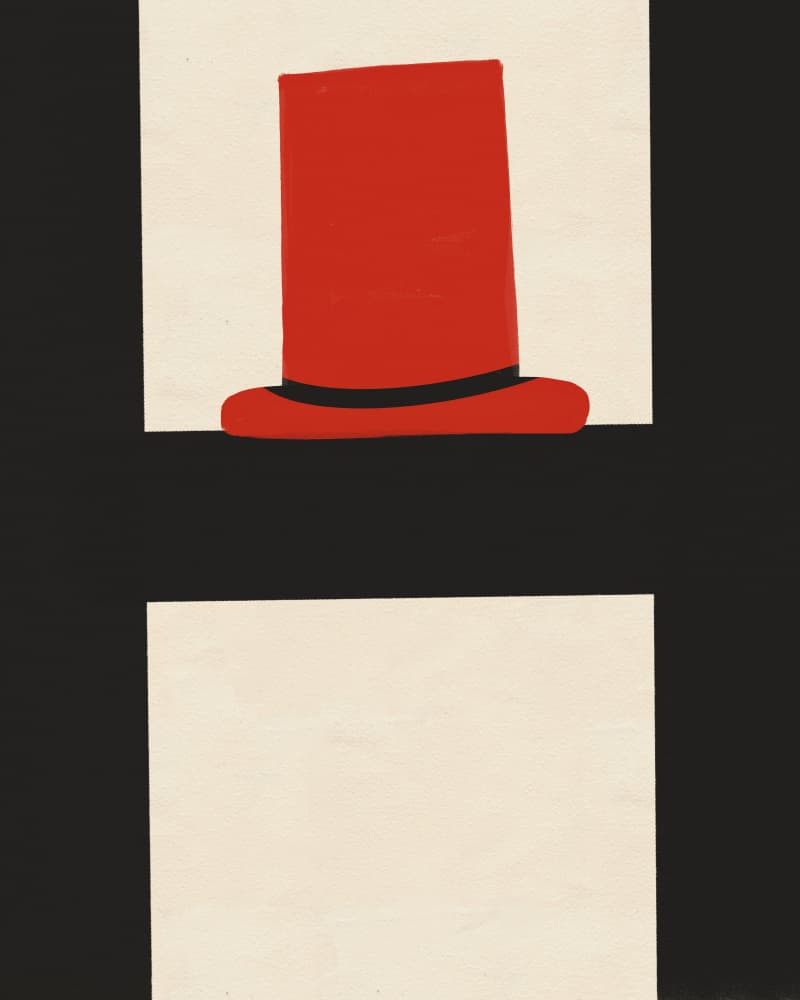 Bold Red Top Hat by Deepthi s — canvas wall art