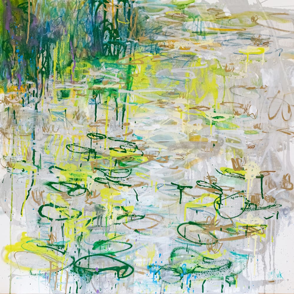 Vibrant Lily Pond by Wayne Sleeth — canvas wall art