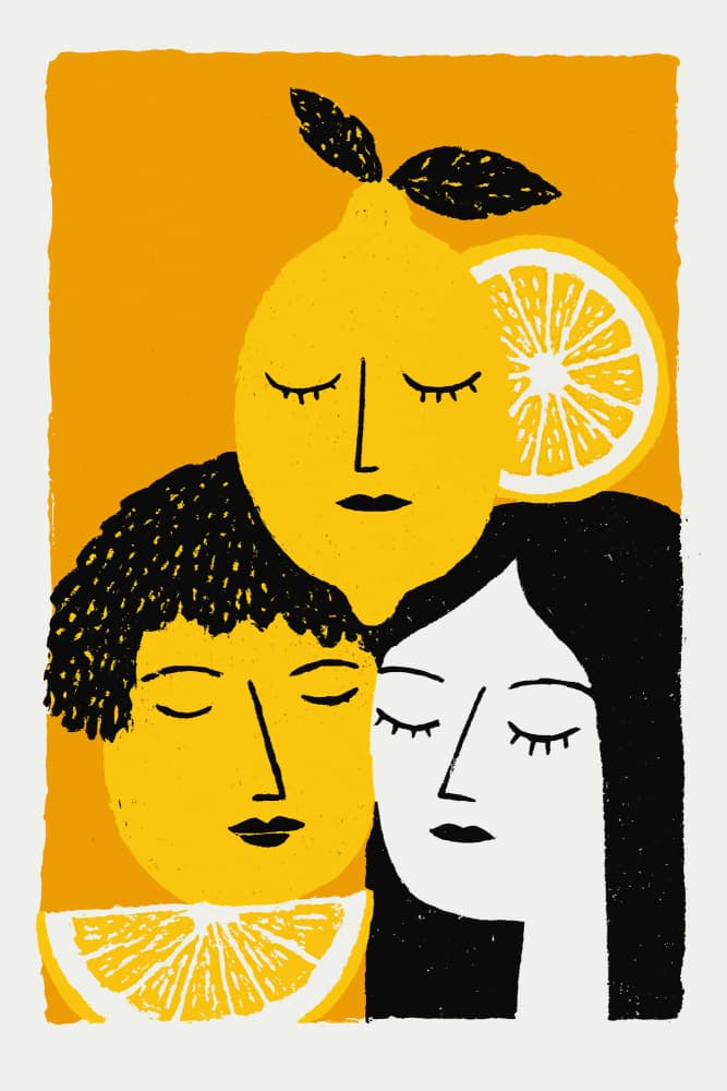 The lemon family by Treechild — canvas wall art