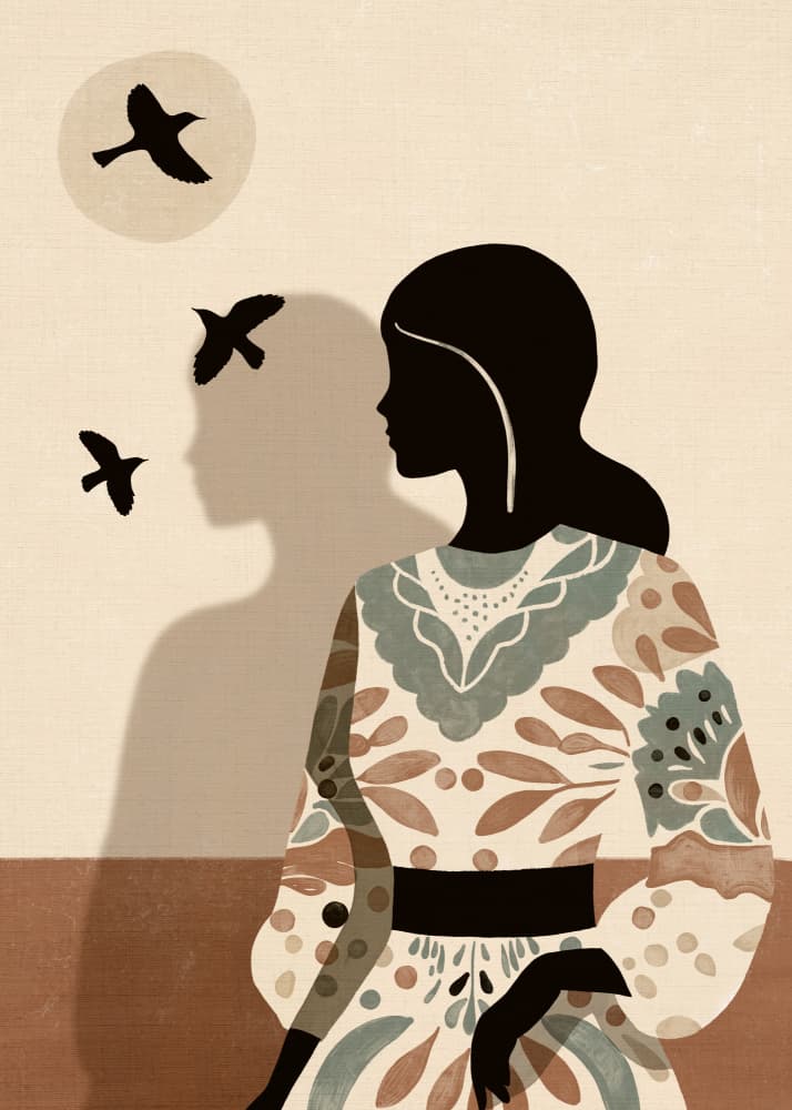 Woman Silhouette Flight by Katarzyna Gąsiorowska — canvas wall art