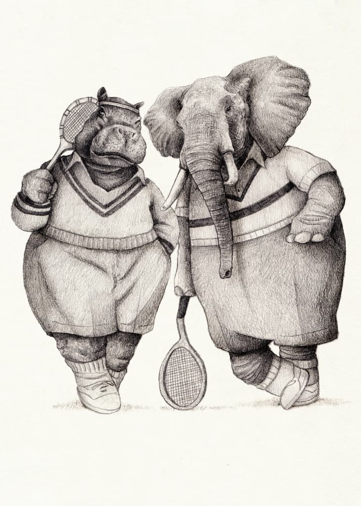 Gentlemen of the Court by Mike Koubou — canvas wall art