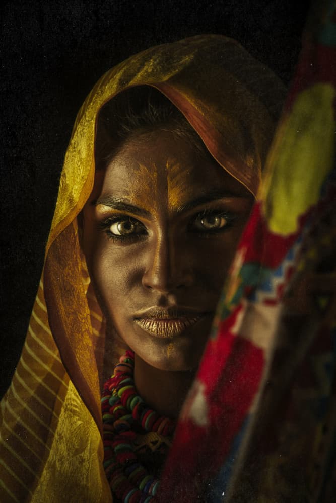 Mysterious Golden Gaze by PARTHA BHATTACHARYYA — canvas wall art