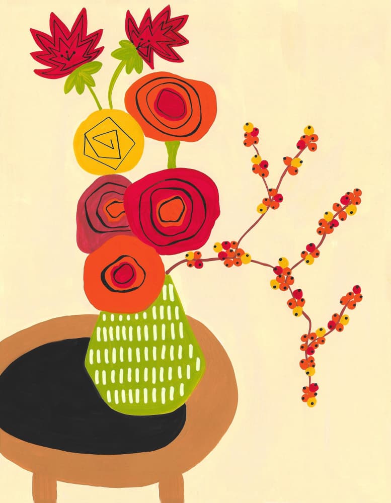 Modern Floral Still Life by Sara Coulter — canvas wall art