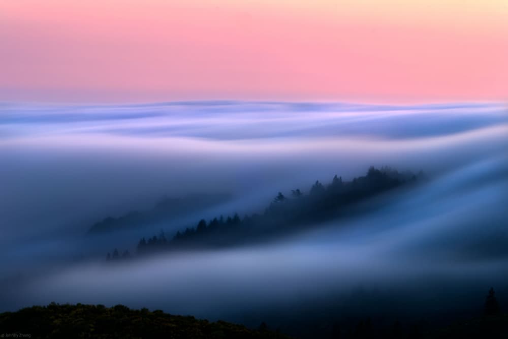 Pink Twilight Mist by Johnny Zhang — canvas wall art