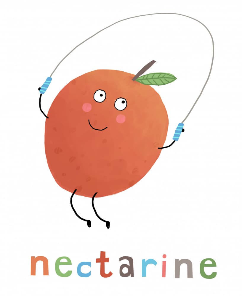 Happy Nectarine Jumps by Carla Daly — canvas wall art