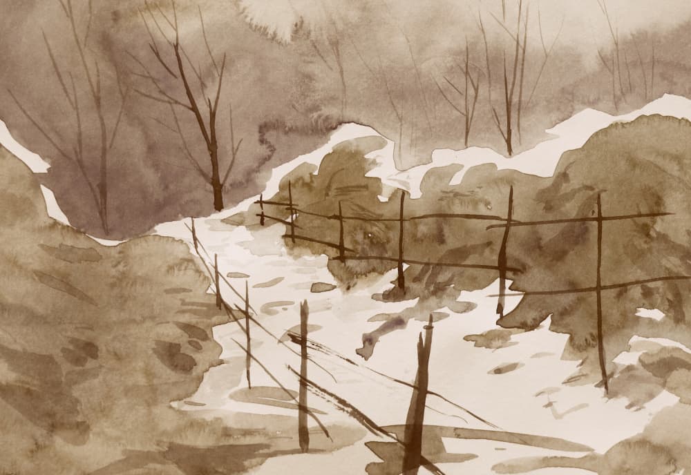 Tranquil Winter Path by Santhosh ch — canvas wall art
