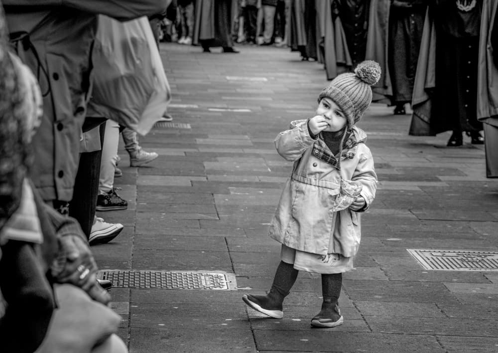 Girl Observing Procession by Montserrat Alviani — canvas wall art