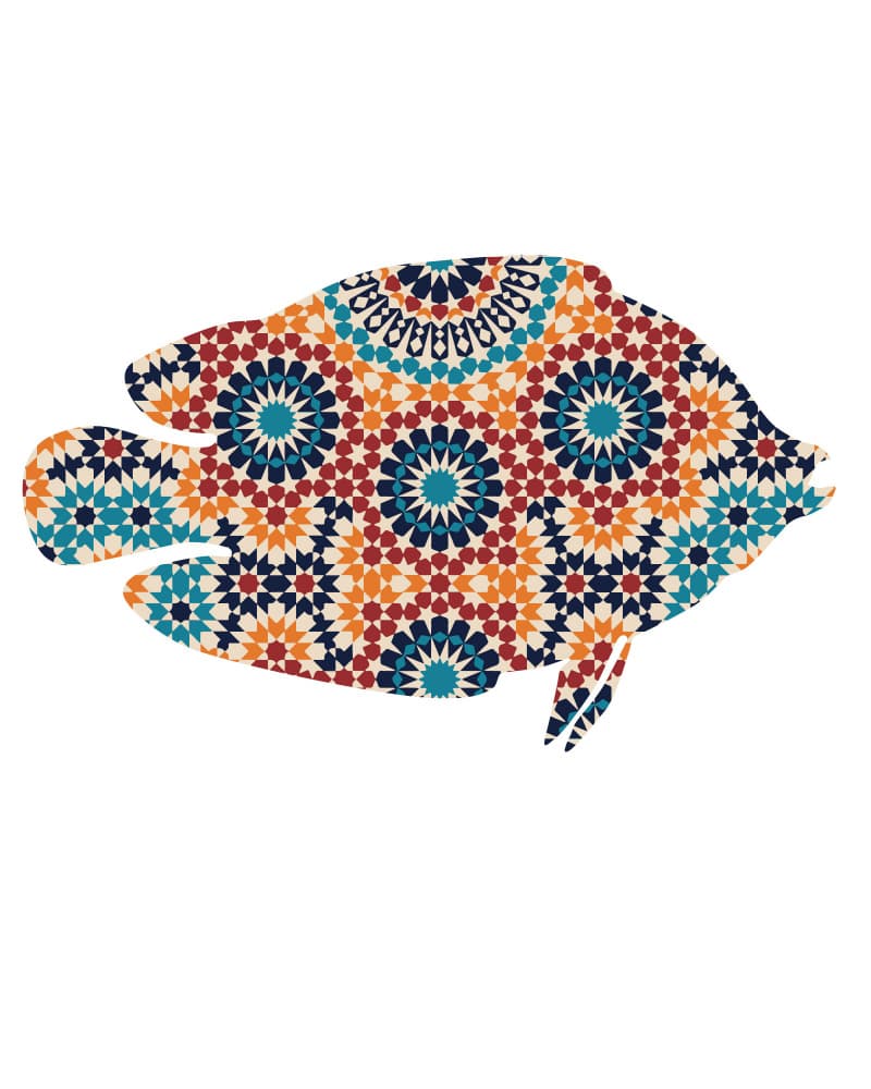 Moroccan Mosaic Fish by Emiliano Deificus — canvas wall art