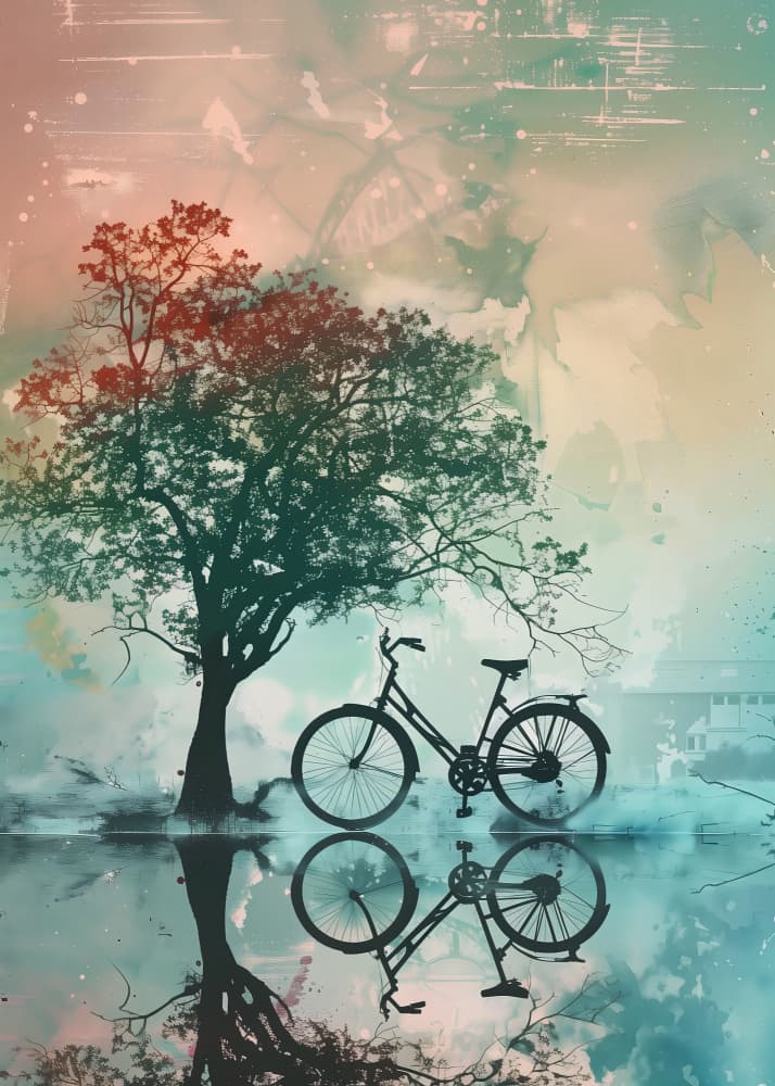 Vintage Bicycle Reflection by Andreas Magnusson — canvas wall art
