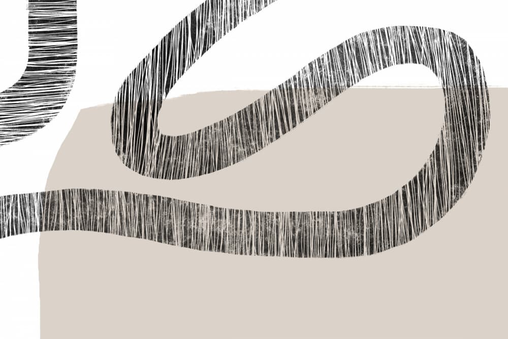 Textured Lines Over A Beige And White Background by uplusmestudio — canvas wall art