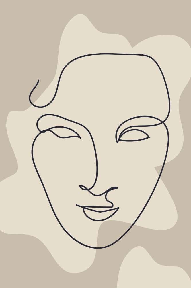 Minimalist Line Portrait by Anna Rose — canvas wall art