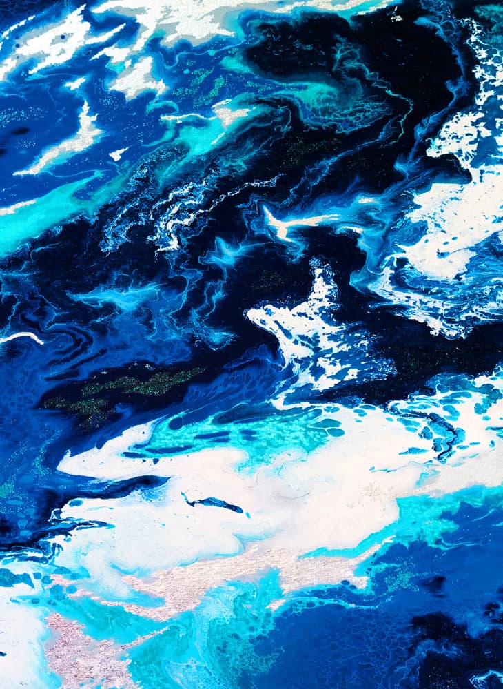 Shimmering Blue Waves by Alyson Storms — canvas wall art