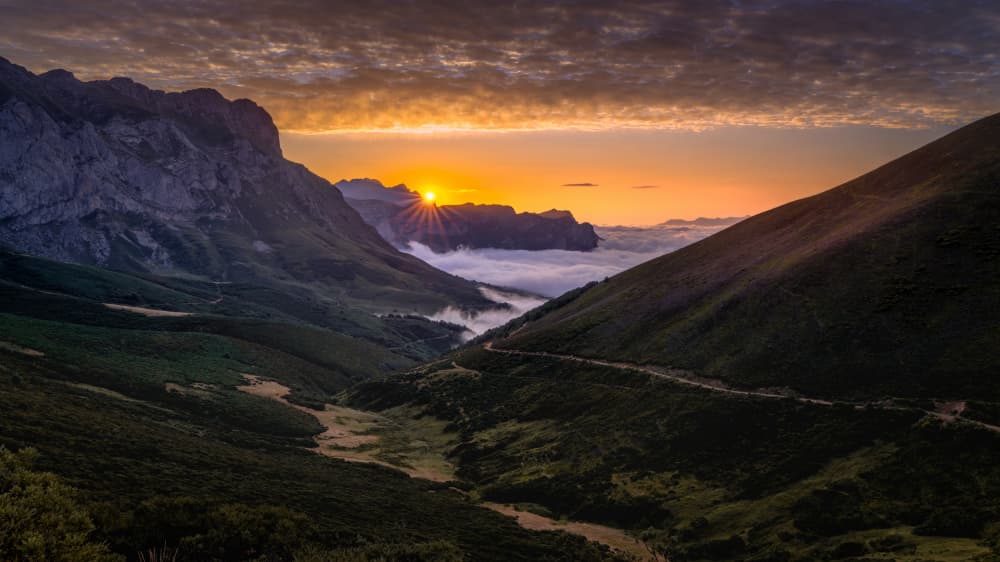 Mountain Valley Sunrise by Juan I. Cuadrado — canvas wall art