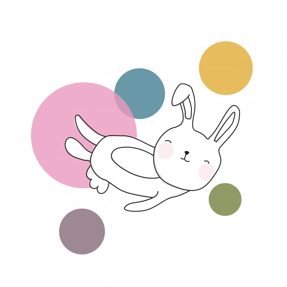 Happy Bunny Circles by Christina Heitmann — canvas wall art