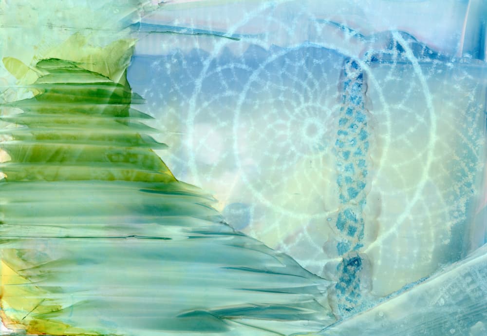 Fluid Green Blue Spiral by Breanna Megan Studio — canvas wall art