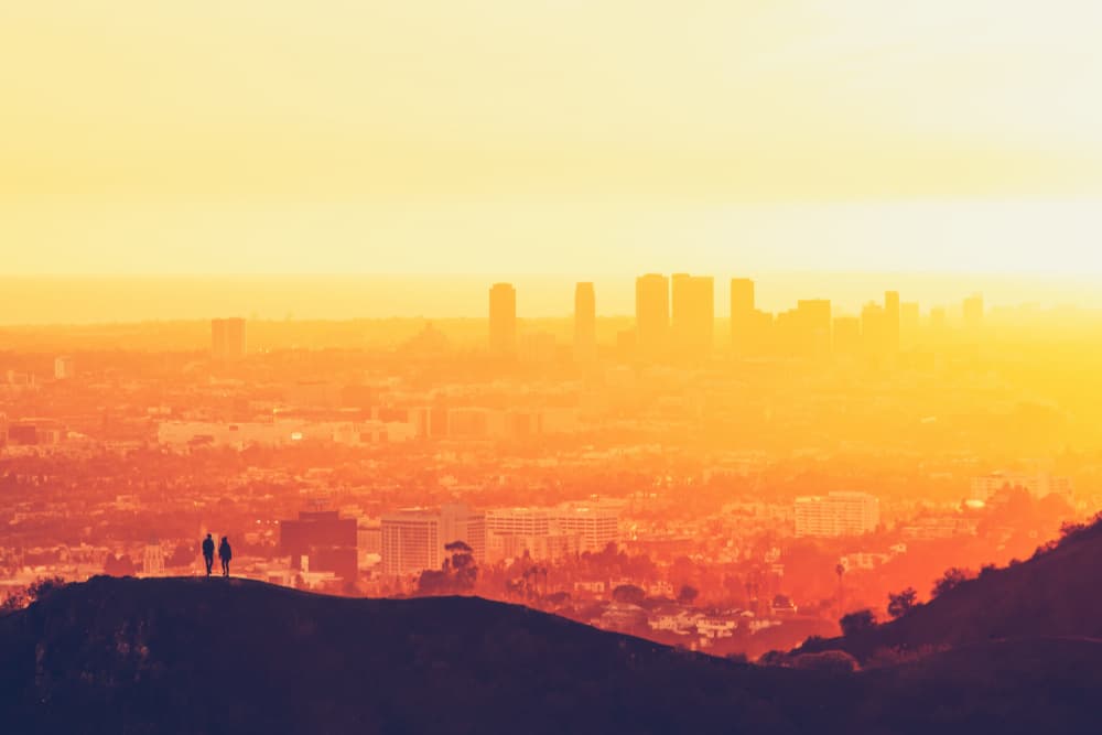 Golden City Skyline by pirouz moshavash — canvas wall art