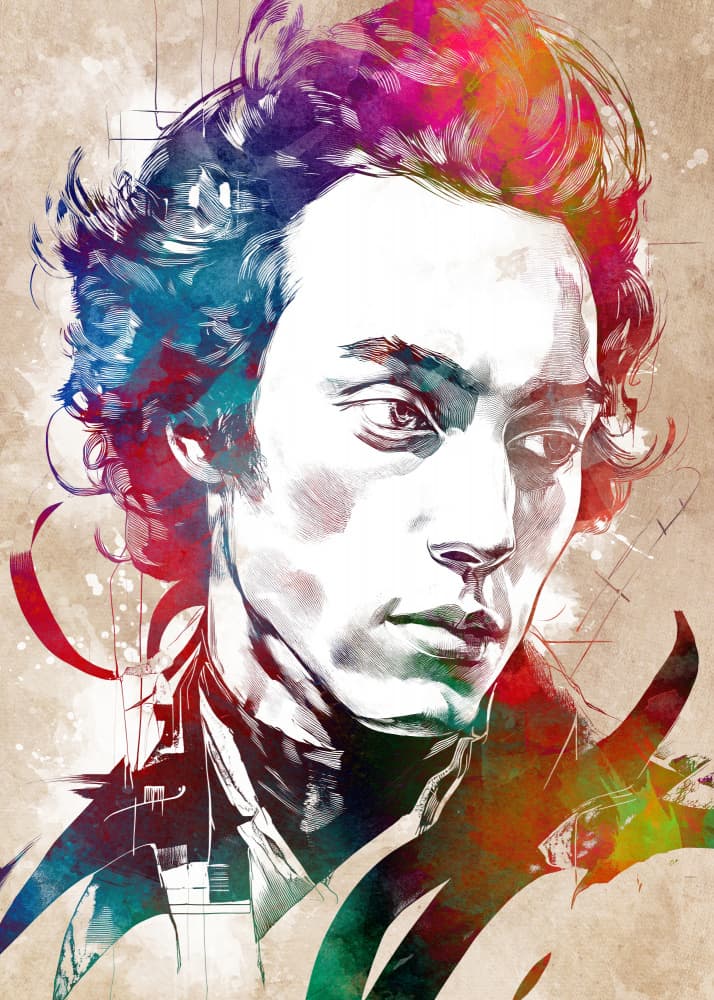 Colorful Artistic Portrait by Justyna Jaszke — canvas wall art
