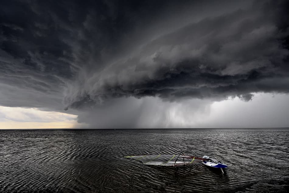 Calm Before Storm Windsurf by Roman Lipinski © czeladnik — canvas wall art