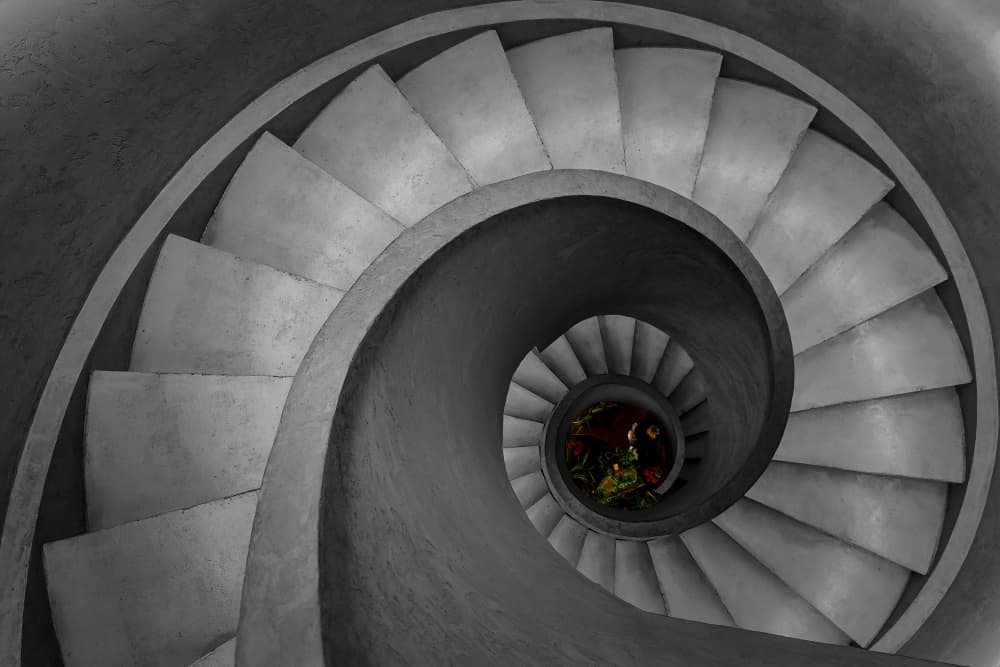 Winding Spiral Staircase by konglingming — canvas wall art