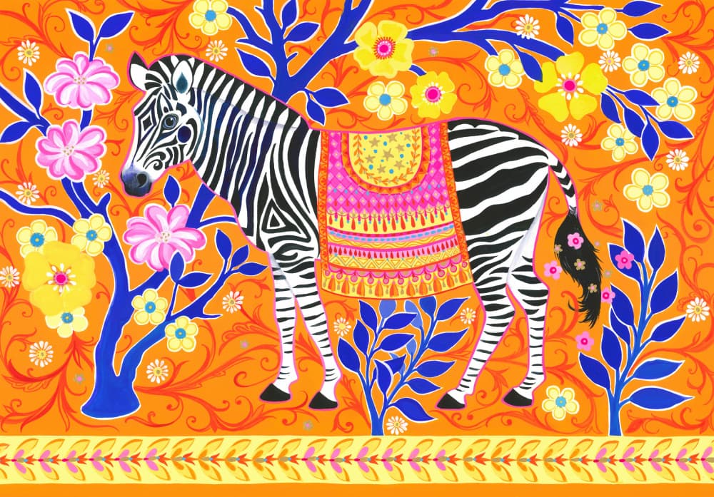 Zebra's Vibrant Dream by Isabelle Brent — canvas wall art