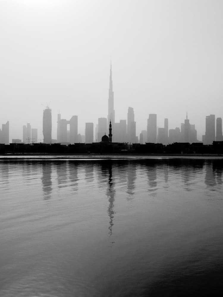 Dubai Skyline Reflection by Altamash Javed — canvas wall art