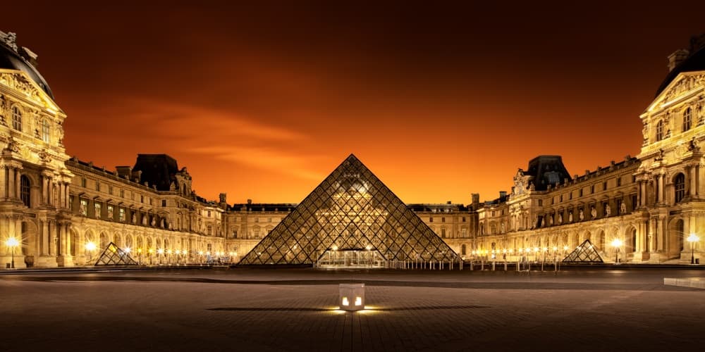 Louvre Pyramid Night View by Christophe Kiciak — canvas wall art
