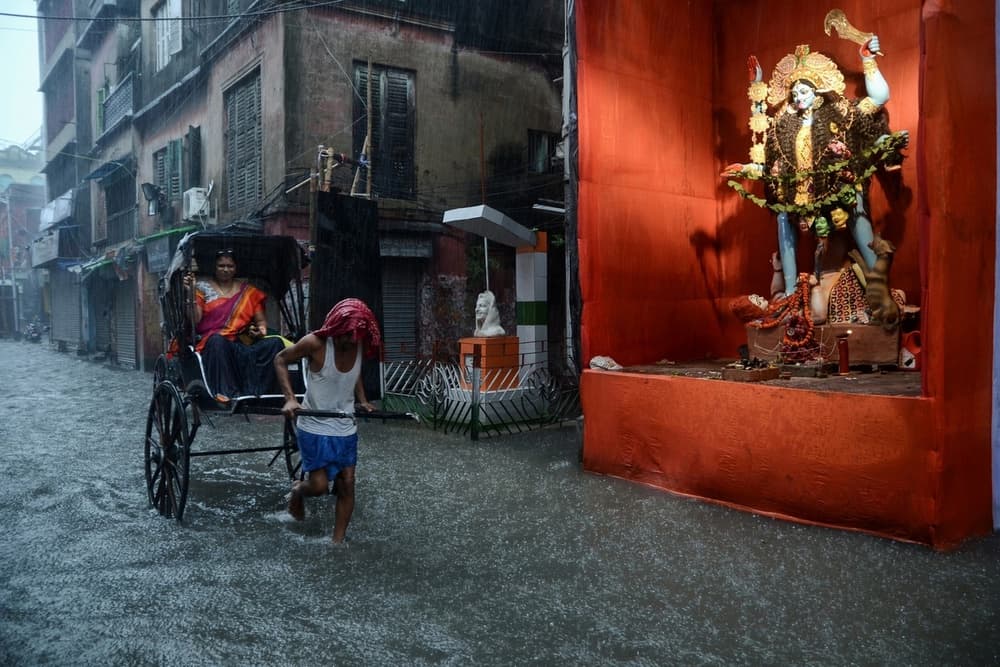 Monsoon Street Goddess by Debarshi Mukherjee — canvas wall art
