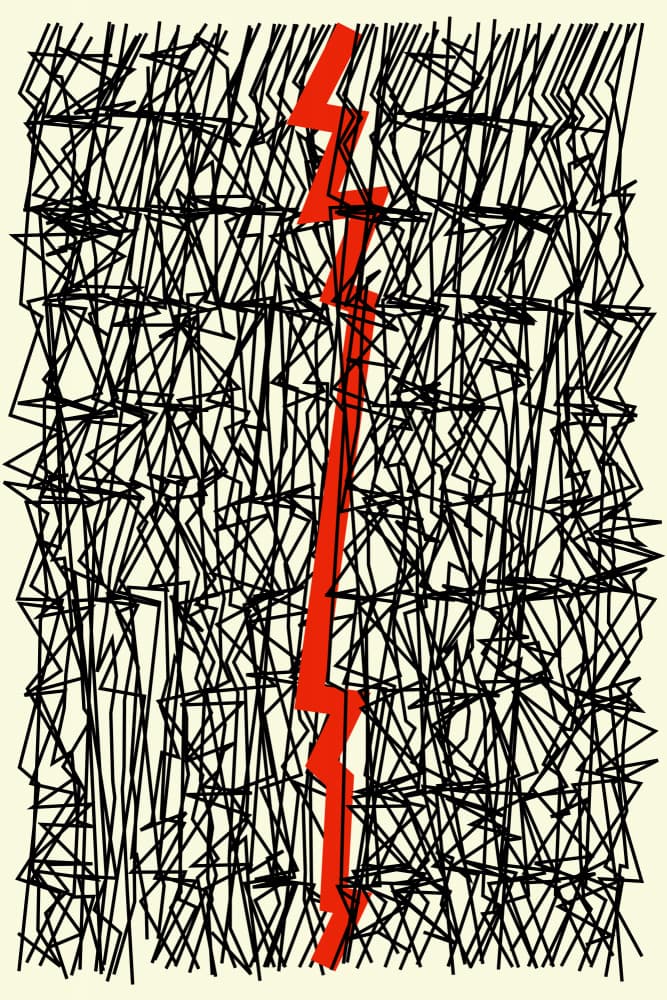 Red Lightning Chaos by Petr Strnad — canvas wall art