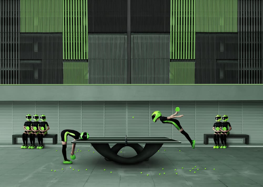 Futuristic Ping Pong Game by hardibudi — canvas wall art