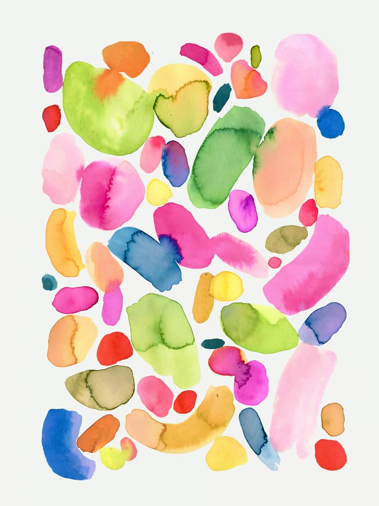 Happy Colorful Shapes by Ninola Design — canvas wall art