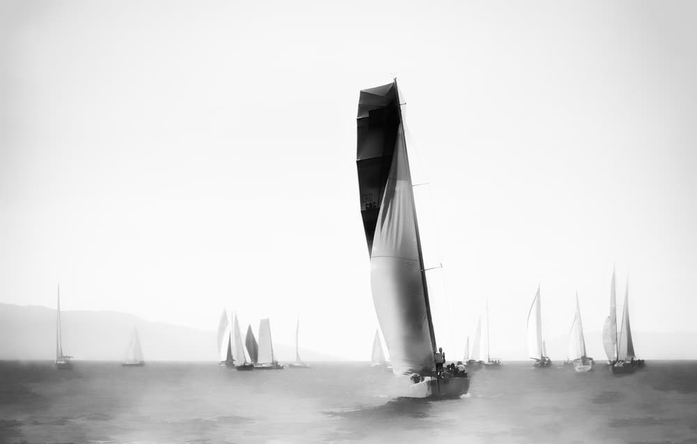 Elegant Sailboat Race by Tamara Brnelić — canvas wall art