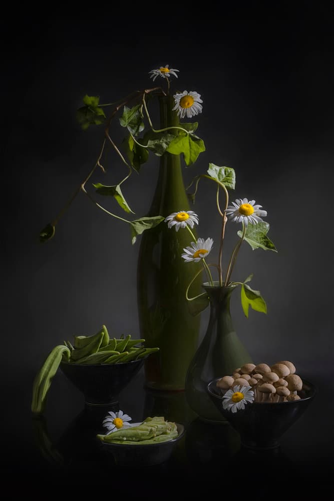 Daisies and Fresh Produce by Lydia Jacobs — canvas wall art