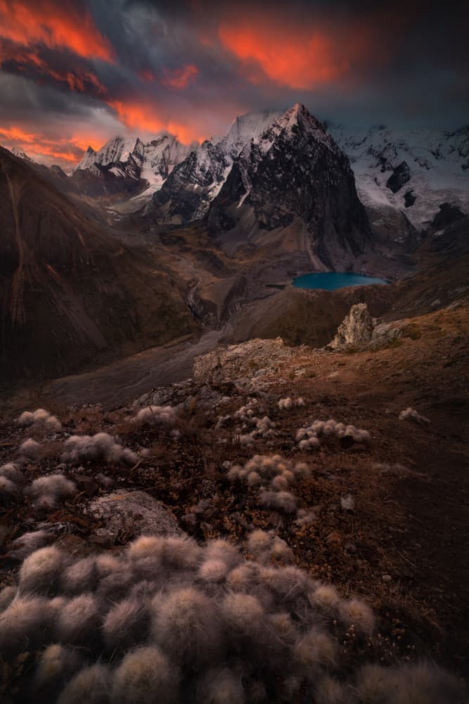 Dramatic Mountain Lake Sunset by Karol Nienartowicz — canvas wall art