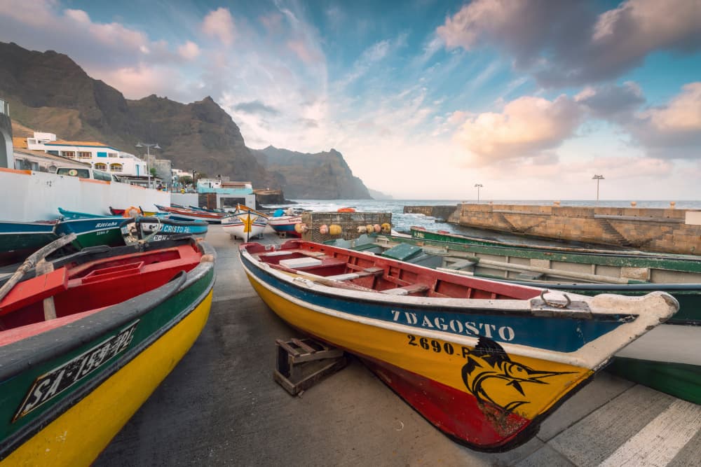 Colored Boats by Stefan Hefele — canvas wall art