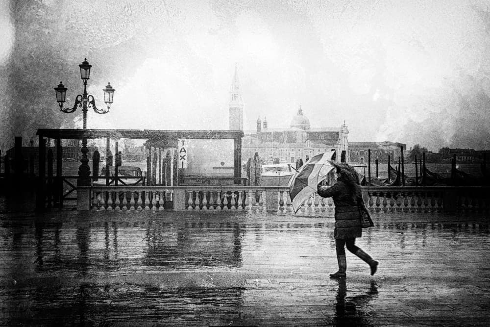 Rainy Venice Walk by Enrico Facchetti — canvas wall art