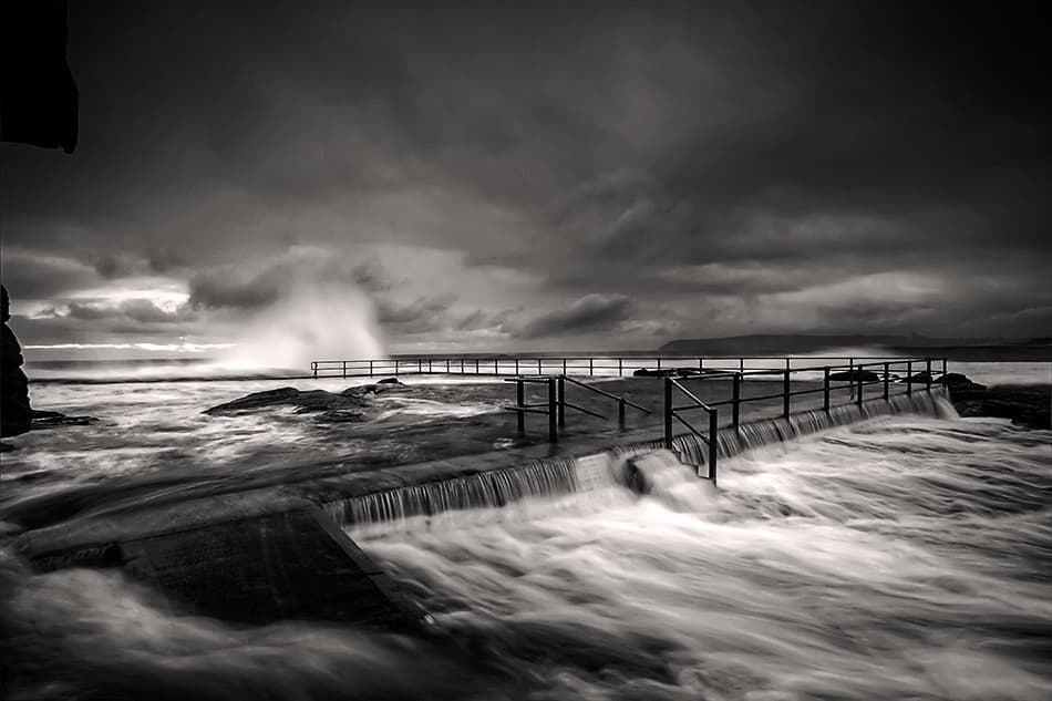 Stormy Ocean Pier by Mark Lucey — canvas wall art