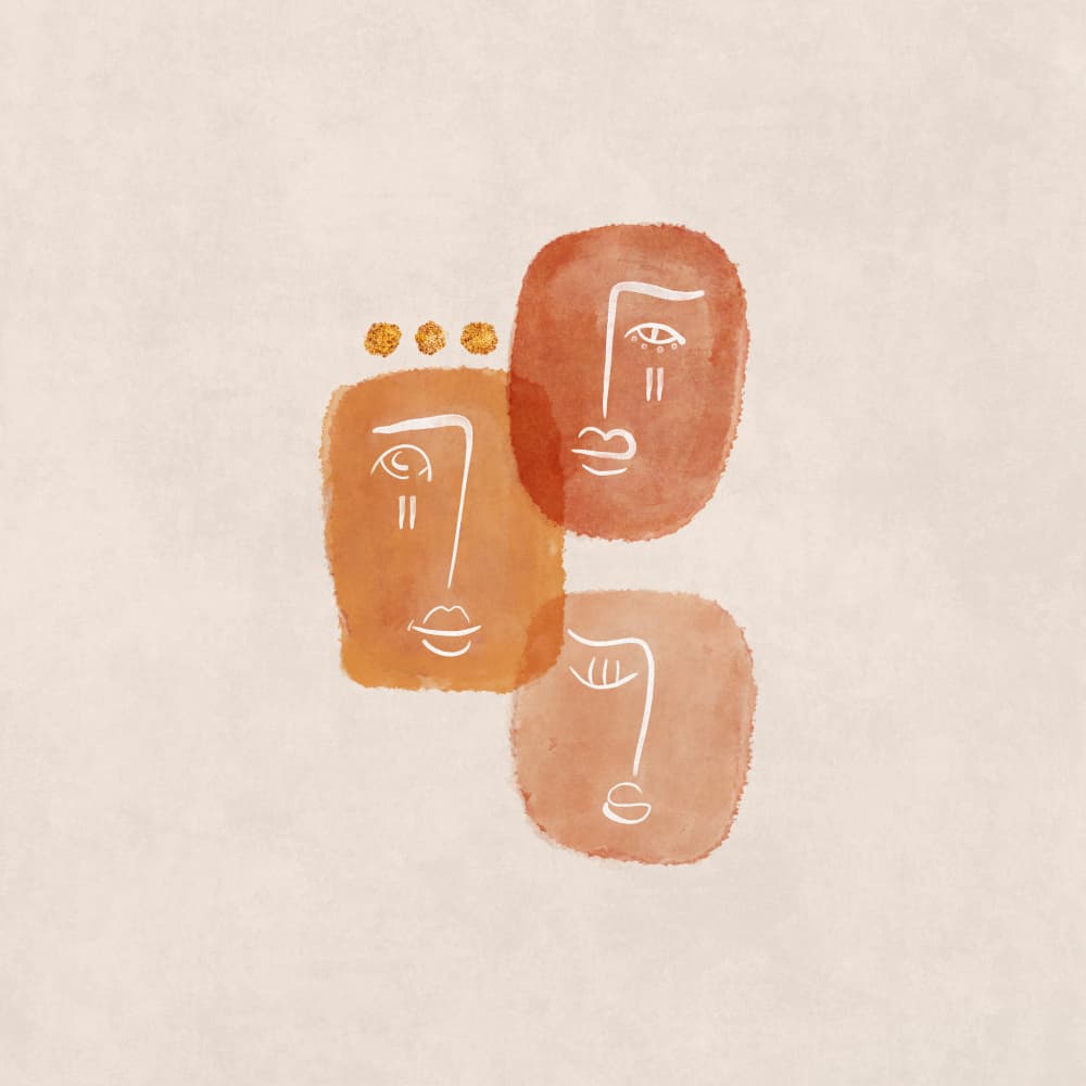 Faces in Harmony by Emel Tunaboylu — canvas wall art