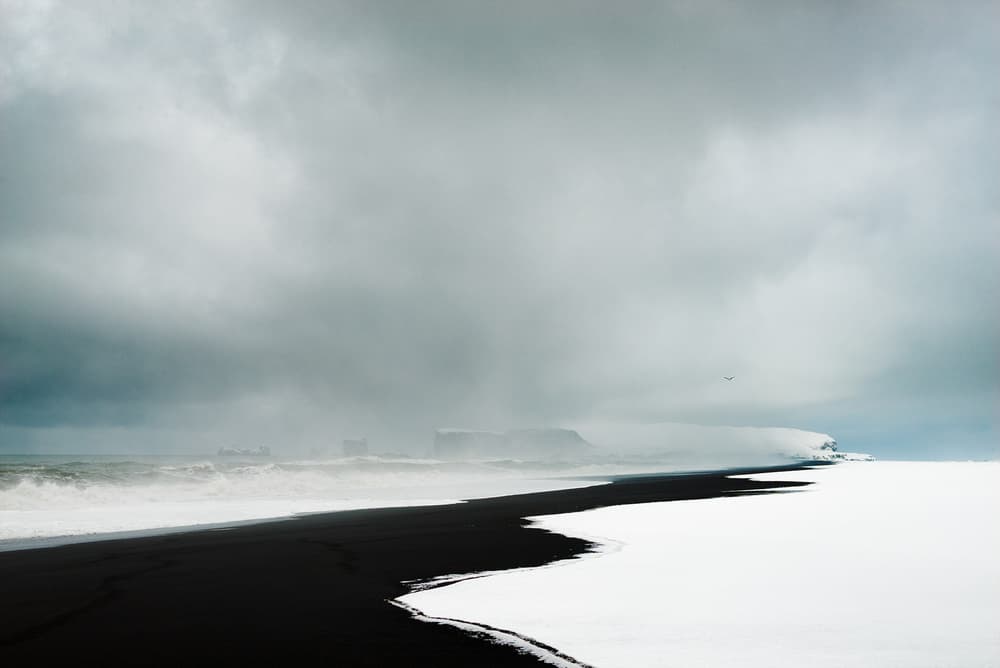 Dramatic Winter Black Beach by Adrian Theze — canvas wall art