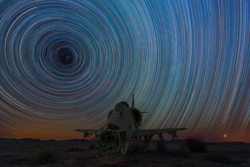 Abandoned Jet Star Trails by Arie Burla — canvas wall art