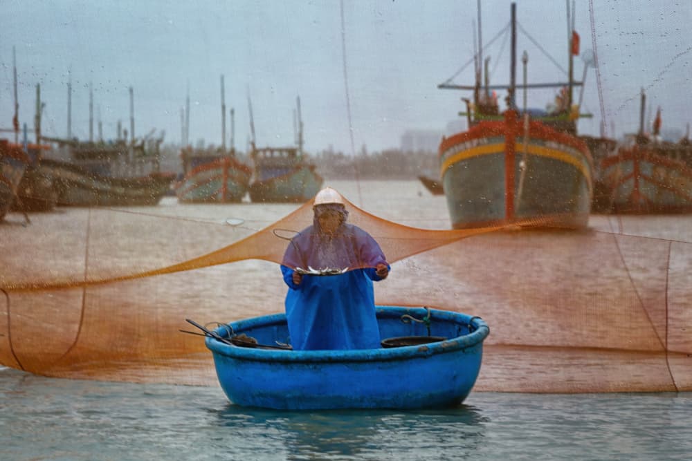 Vietnamese Fisherman's Catch by Tali Stein — canvas wall art
