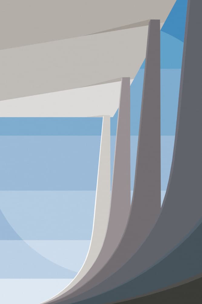 Abstract Blue Architecture by Livia Frigo — canvas wall art
