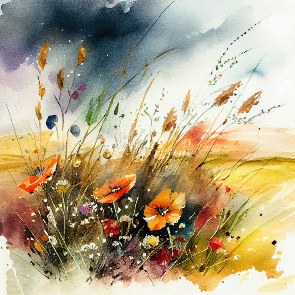 Vibrant Wildflower Field by Justyna Jaszke — canvas wall art