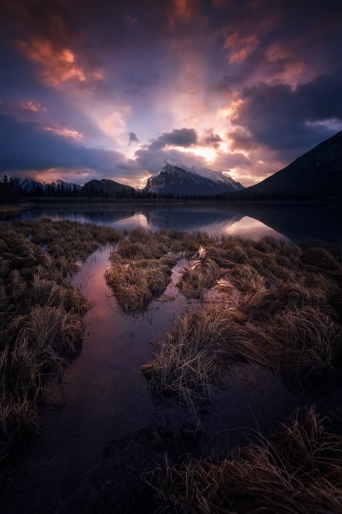 Dramatic Mountain Sunset by David Martin Castan — canvas wall art