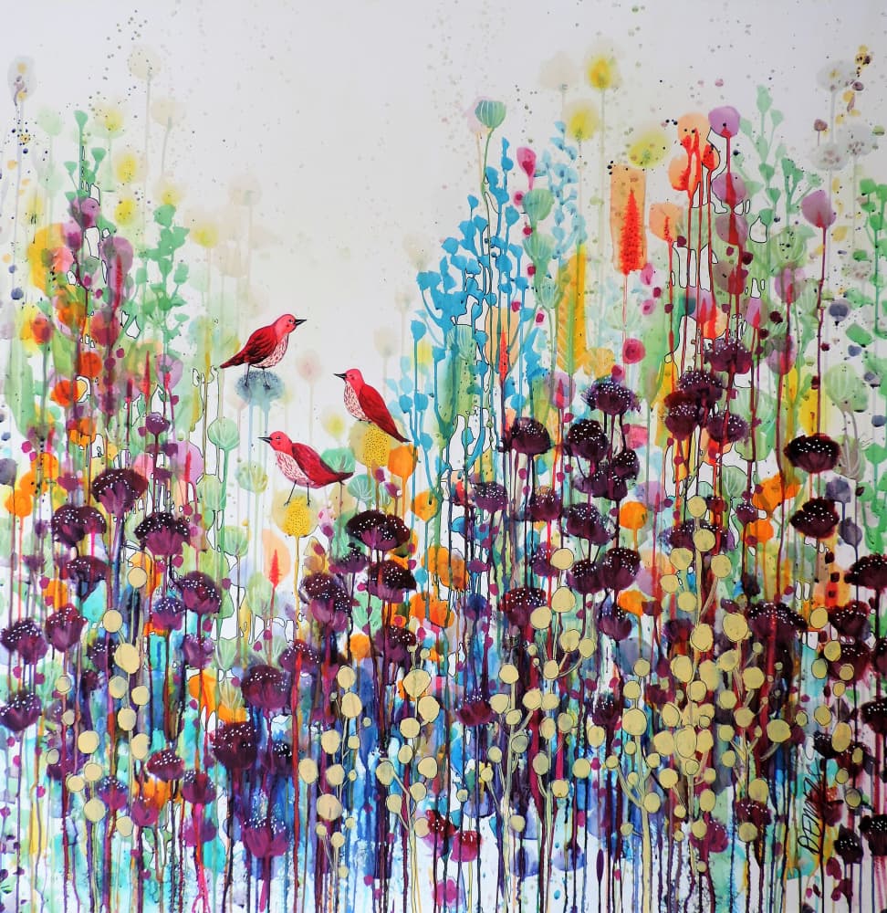 Birds in Bloom by Sylvie Demers — canvas wall art