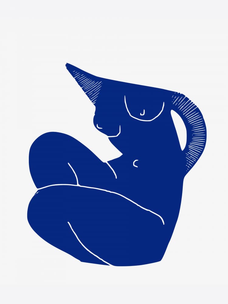 Blue Reclining Figure by Little Dean — canvas wall art