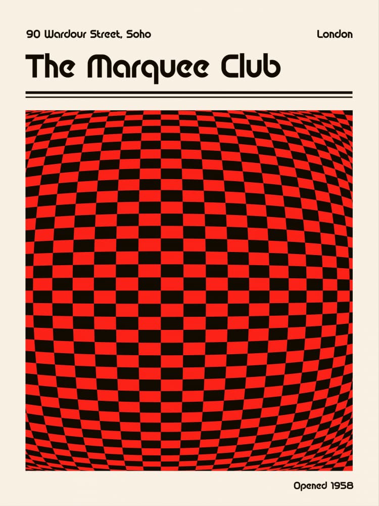 Warped Red Black Checkers by Retrodrome — canvas wall art