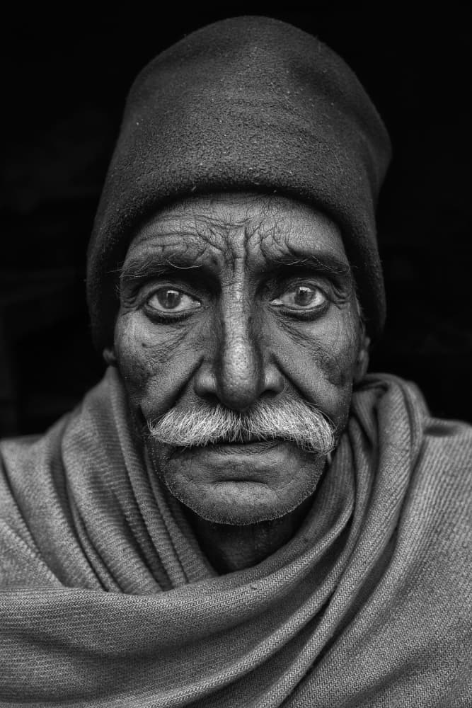 Elder Man's Gaze by Haitham AL Farsi — canvas wall art