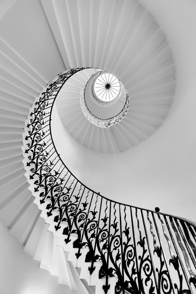 Elegant Spiral Staircase by Hernan Calderon Velasco — canvas wall art